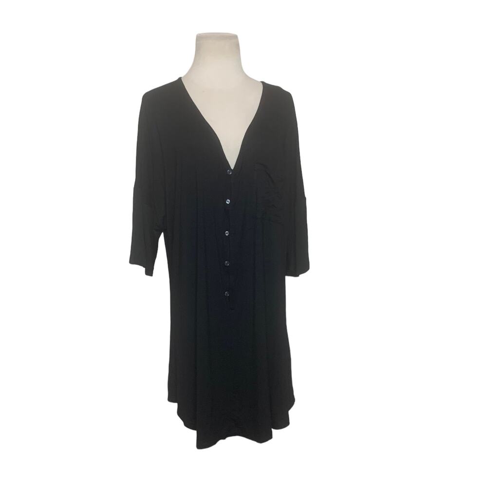 Ekouaer short sleeves 1/2 button mini dress size XXL